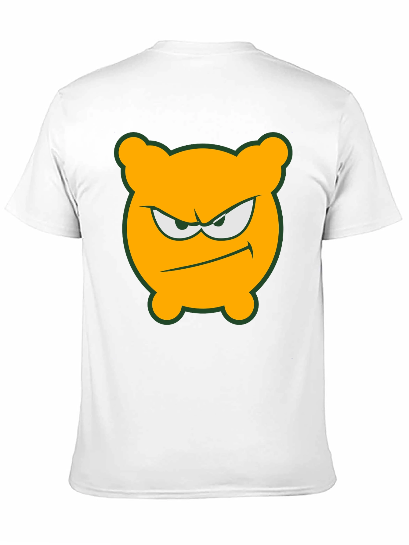 Angry Orange Bear T-Shirt - Black Cotton Tee