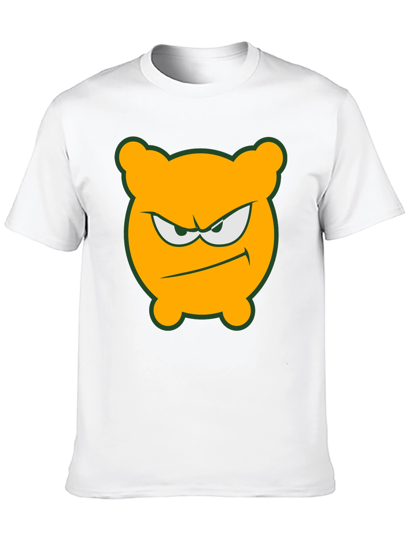 Angry Orange Bear T-Shirt - Black Cotton Tee