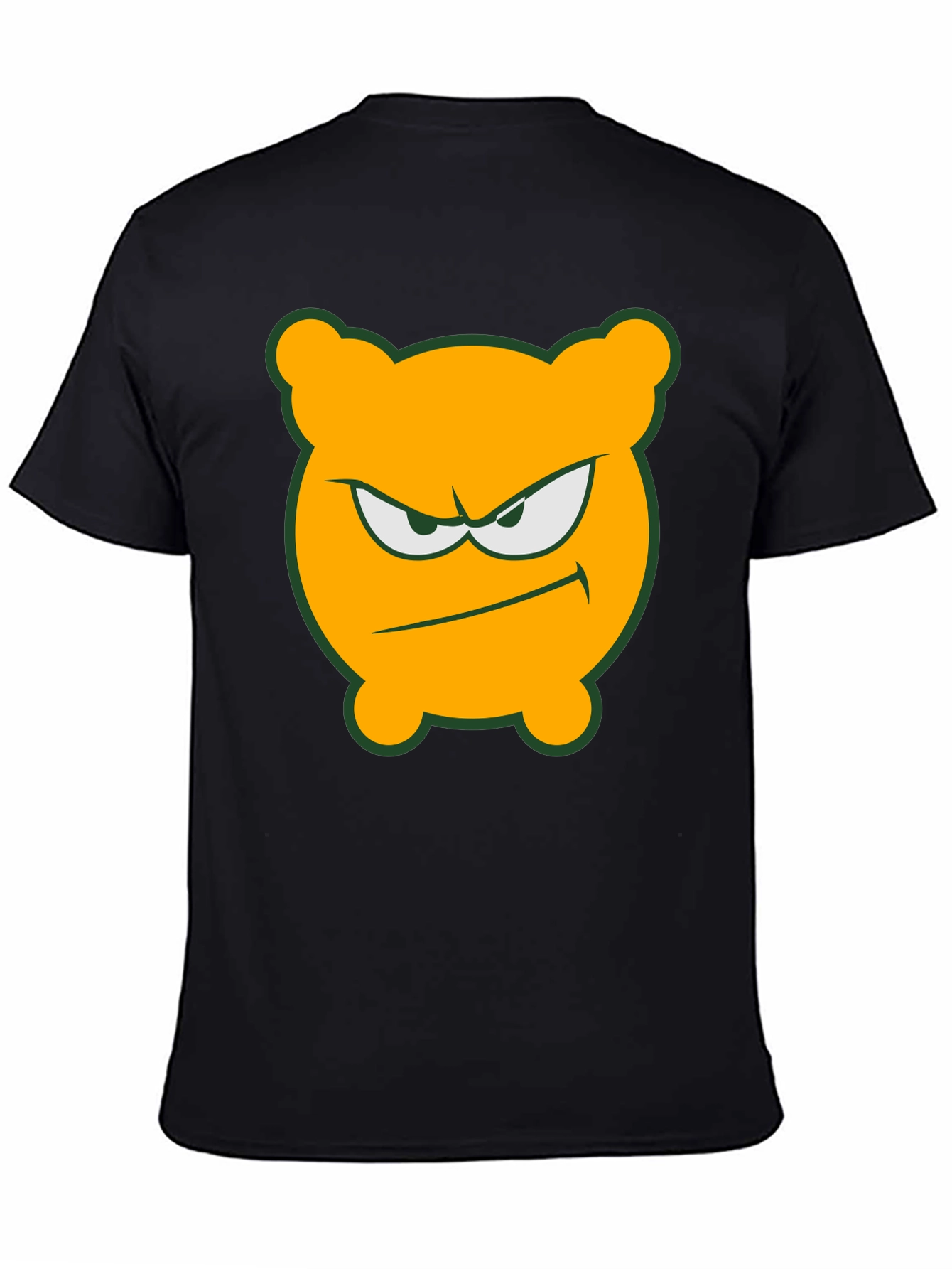Angry Orange Bear T-Shirt - Black Cotton Tee
