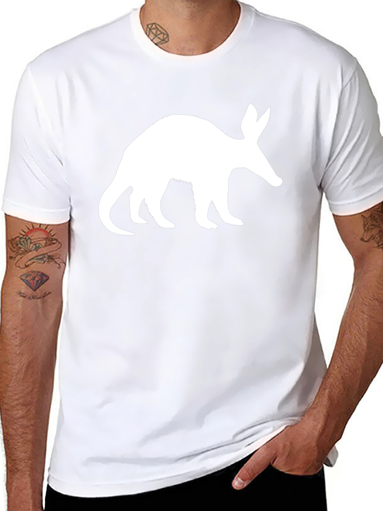 Aardvark Graphic Tee - Black Cotton T-Shirt