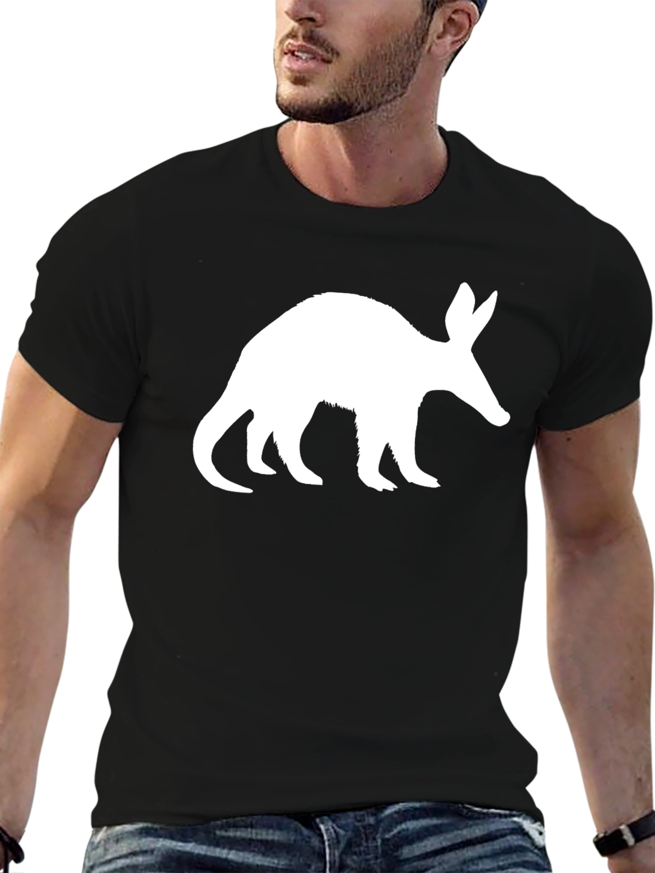 Aardvark Graphic Tee - Black Cotton T-Shirt