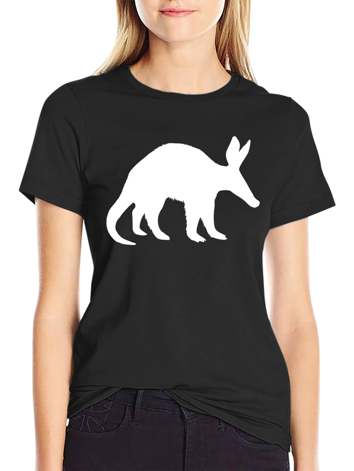 Aardvark Graphic Tee - Black Cotton T-Shirt