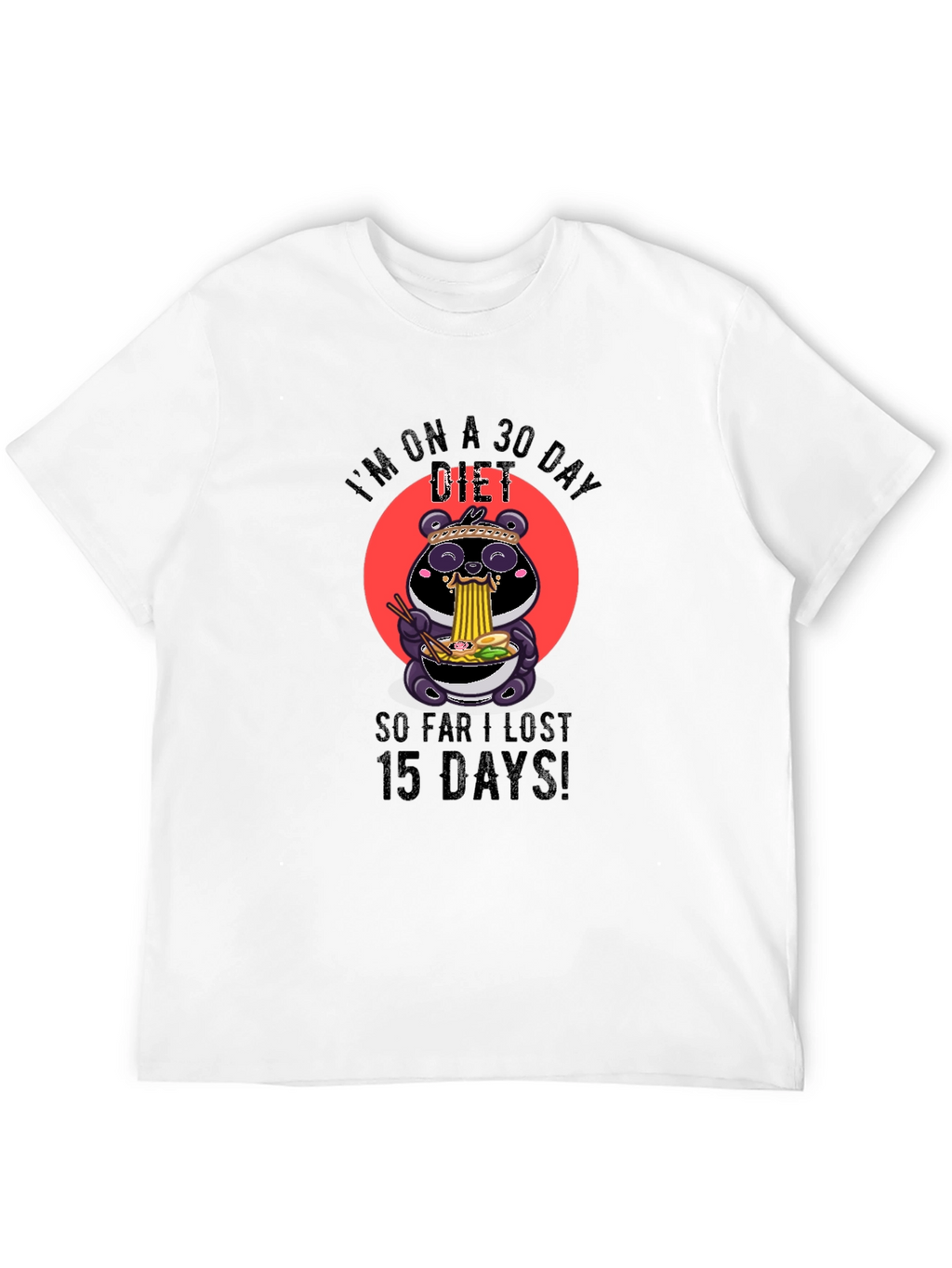 Funny Diet T-Shirt - Panda Ramen Design