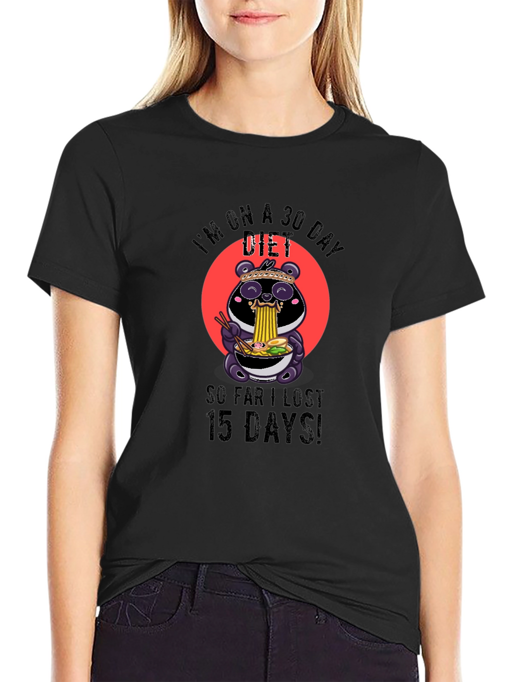 Funny Diet T-Shirt - Panda Ramen Design