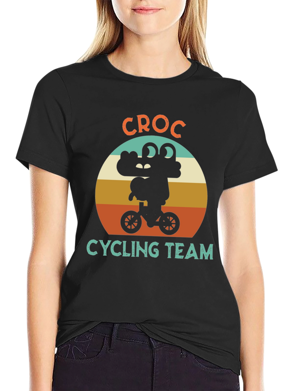 Croc Cycling Team Graphic T-Shirt - Black Cotton Tee
