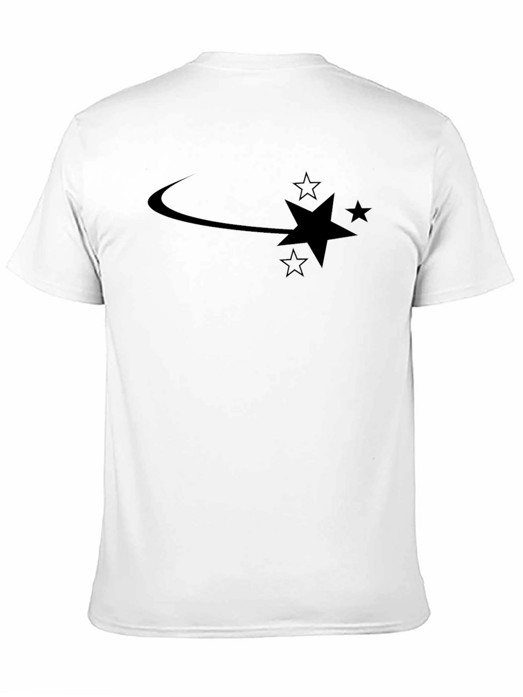 Mens Black Shooting Star Graphic Tee - Casual Style
