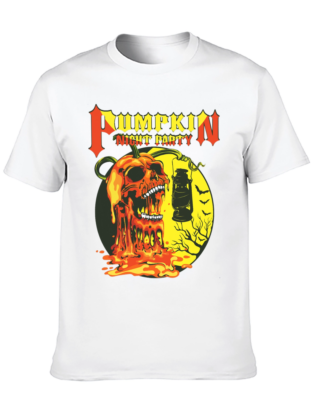 Pumpkin Night Party Black Graphic Tee