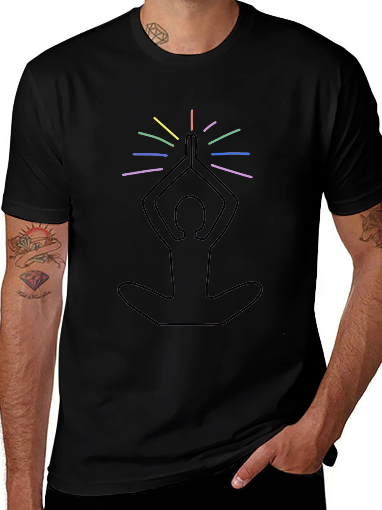 Yoga Meditation Rainbow Chakra T-Shirt