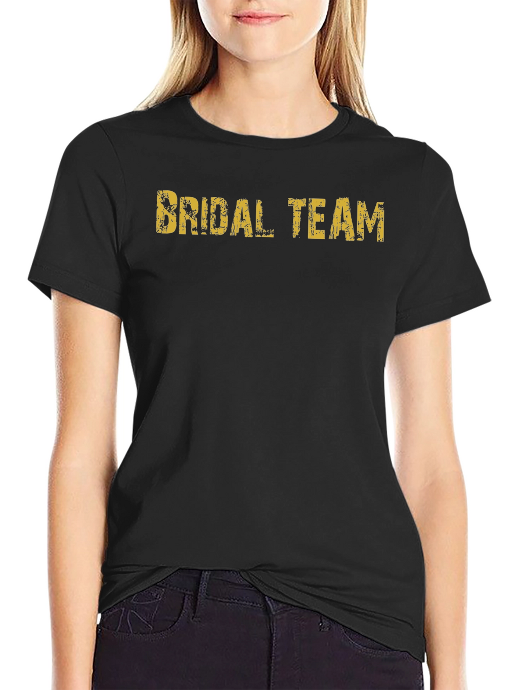 Bridal Team Graphic Tee - Black Crew Neck T-Shirt