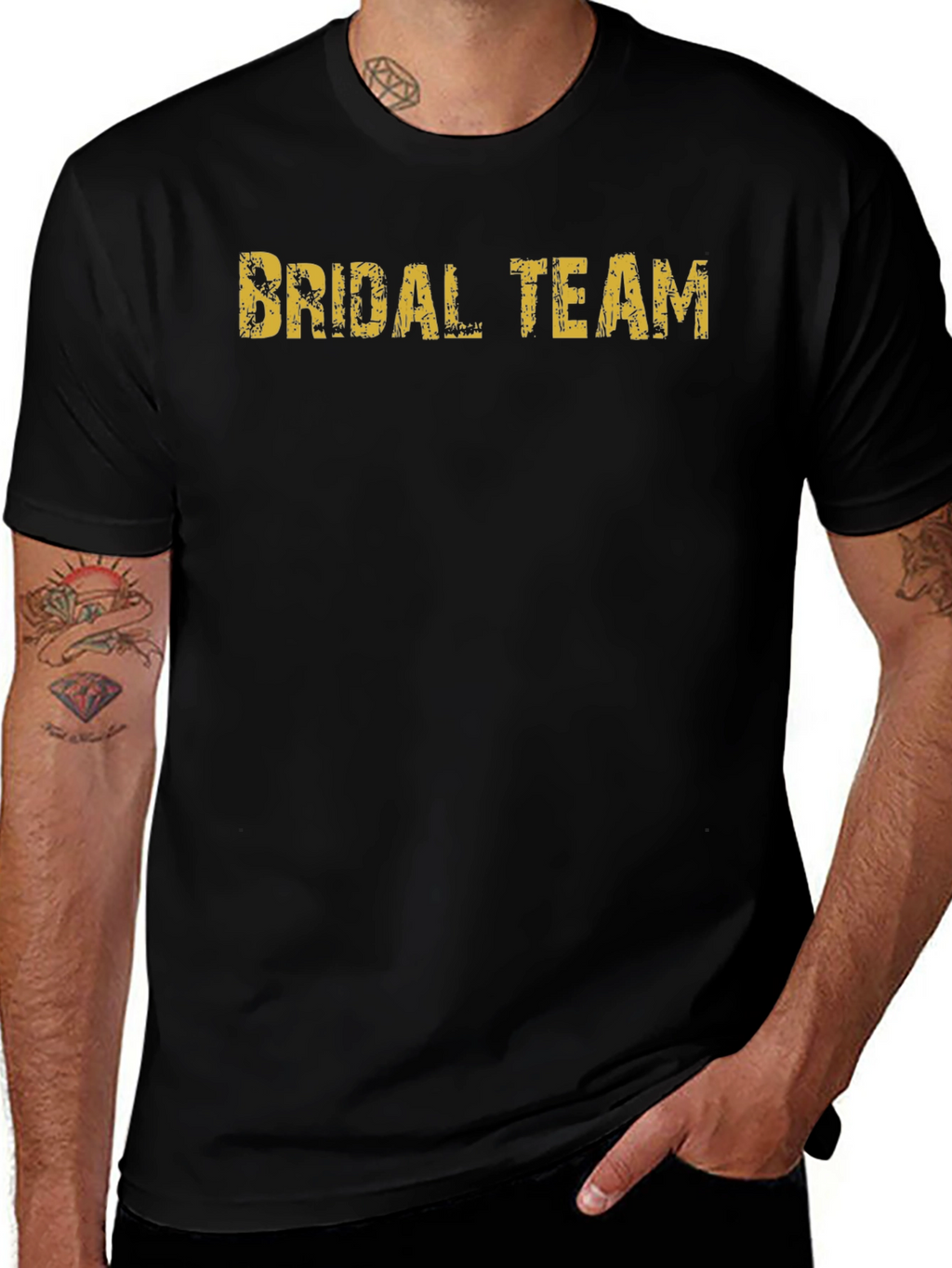 Bridal Team Graphic Tee - Black Crew Neck T-Shirt
