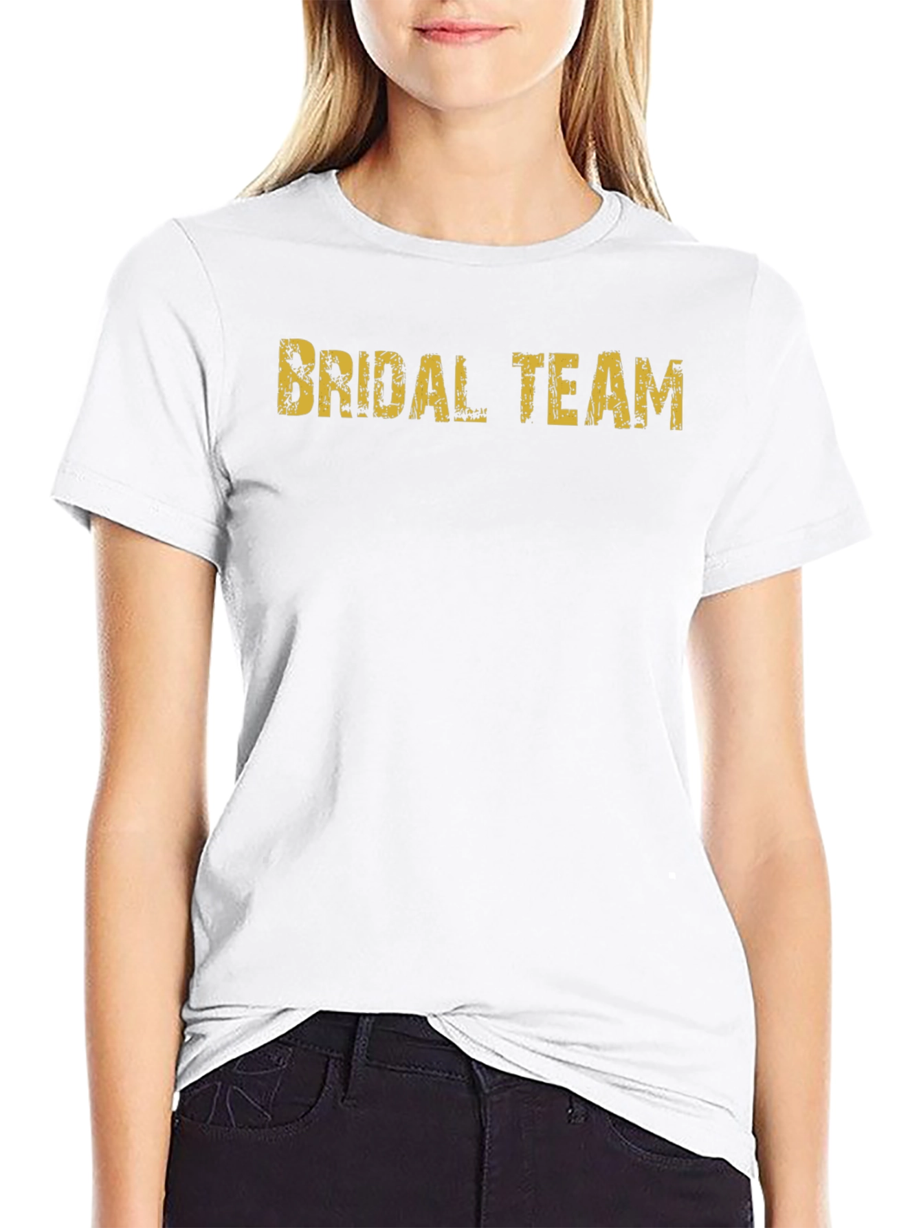 Bridal Team Graphic Tee - Black Crew Neck T-Shirt