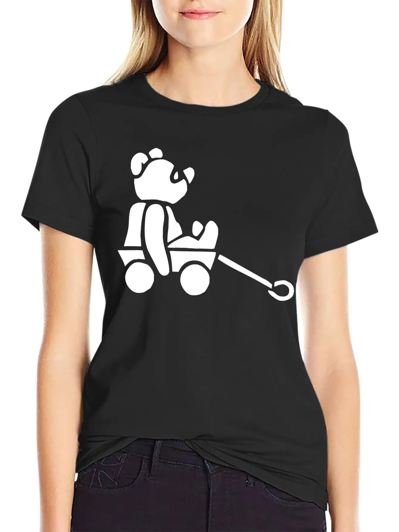 Baby Bear In A Cart Essential Cotton Tee For Daily Outfits – Unisex Style