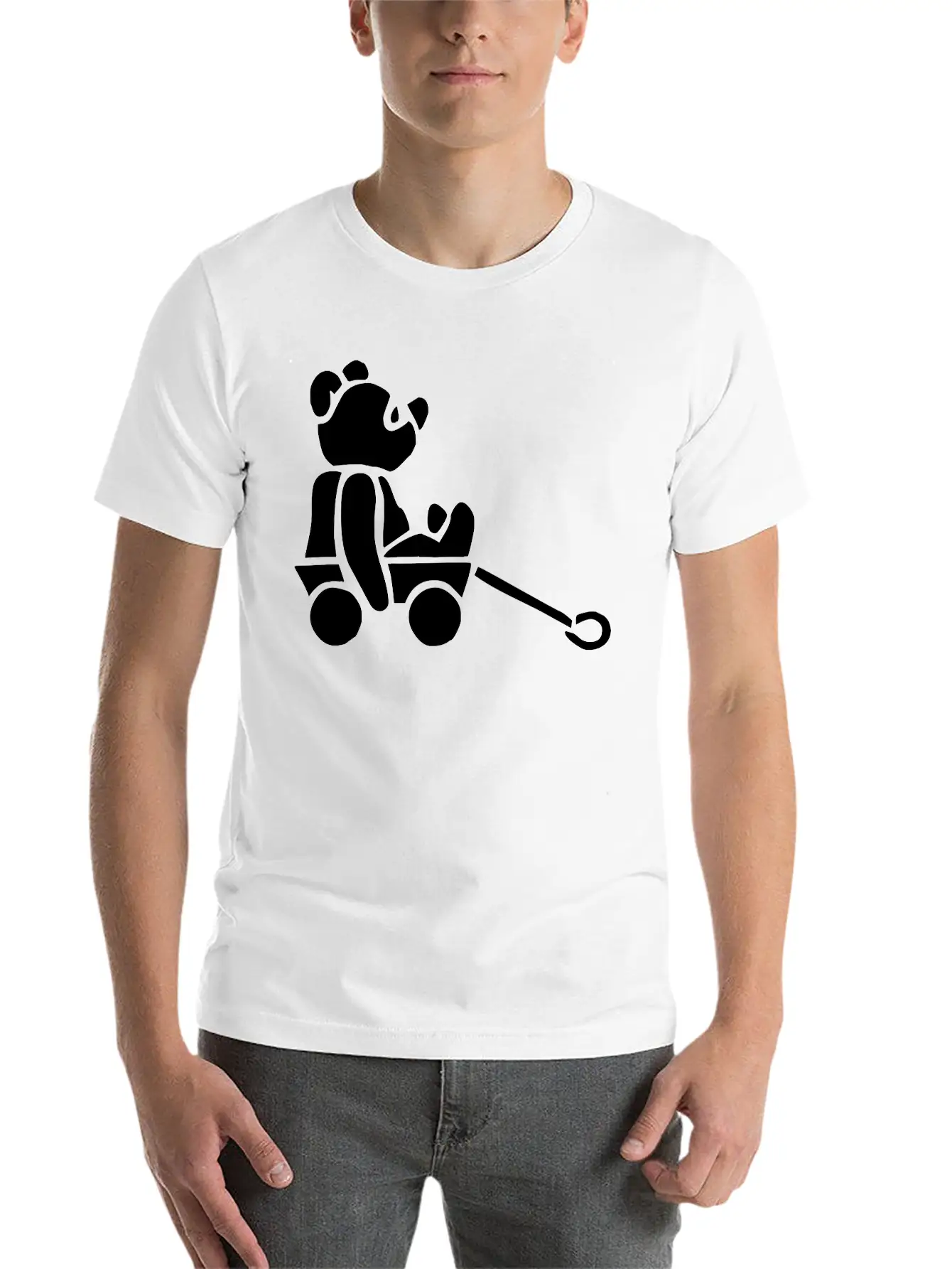 Baby Bear In A Cart Essential Cotton Tee For Daily Outfits – Unisex Style