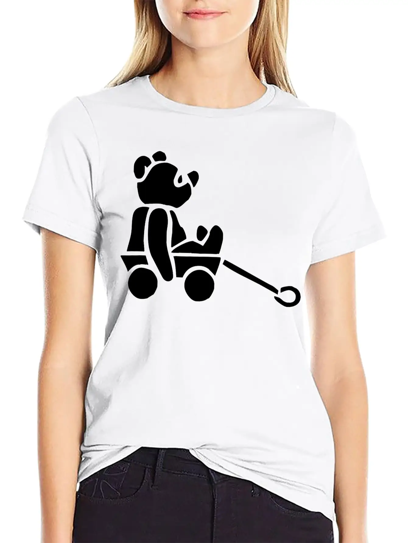 Baby Bear In A Cart Essential Cotton Tee For Daily Outfits – Unisex Style