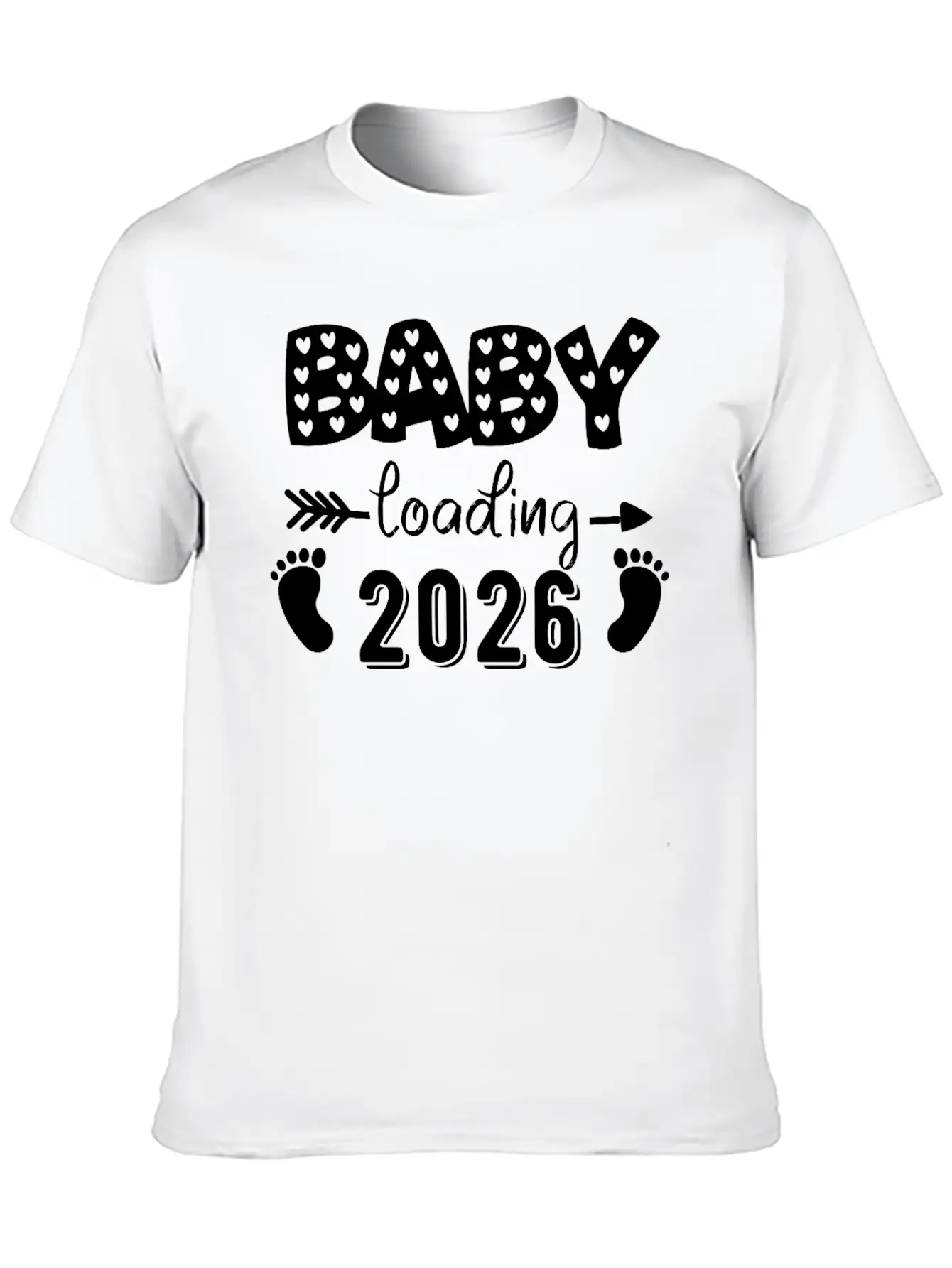 Baby Loading 2026 Hearts And Footprints Basic Graphic T-Shirt – Daily Comfort In Soft Cotton