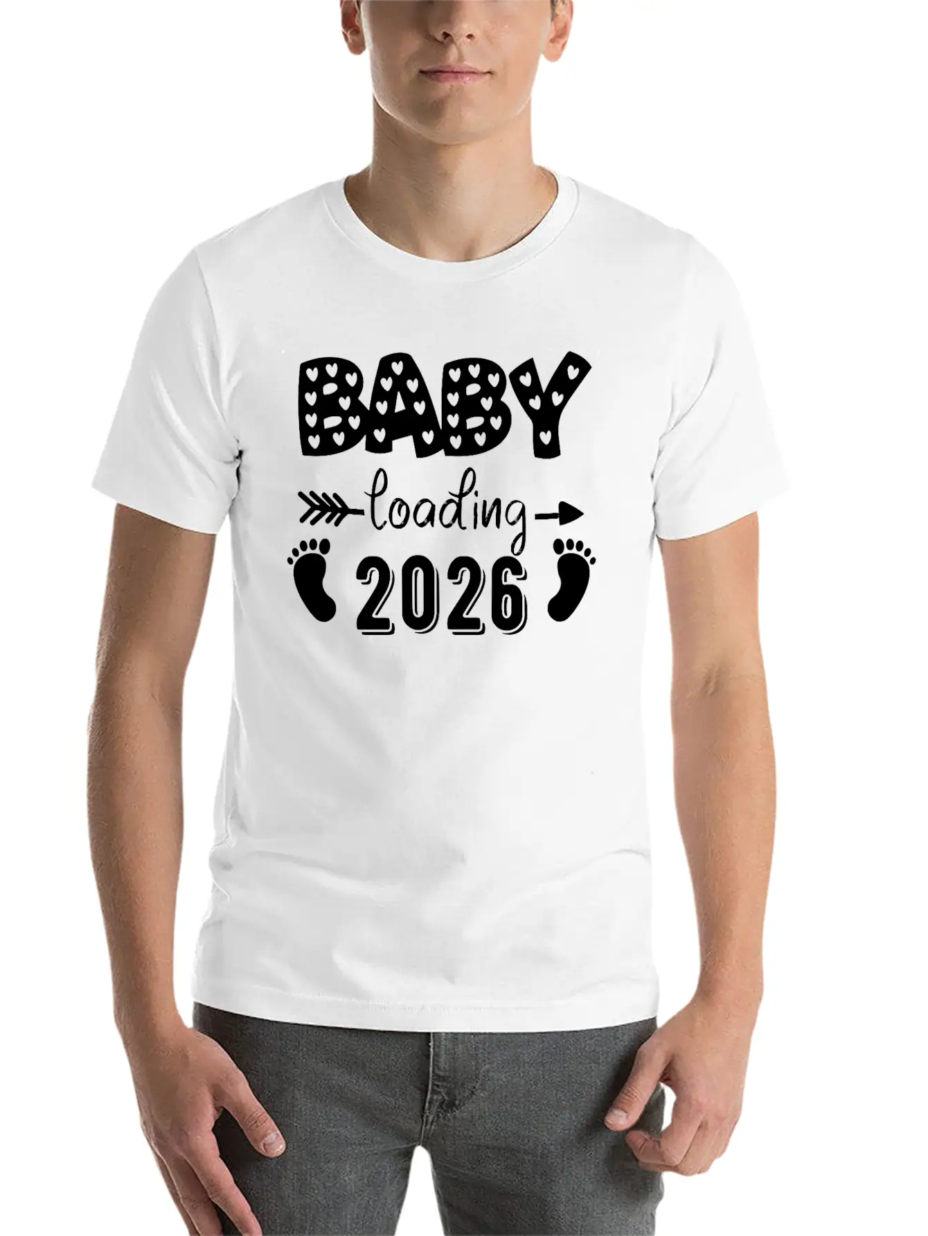Baby Loading 2026 Hearts And Footprints Basic Graphic T-Shirt – Daily Comfort In Soft Cotton