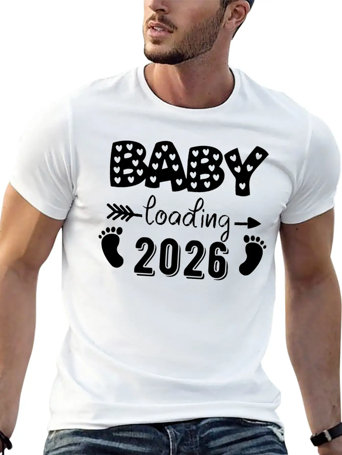 Baby Loading 2026 Hearts And Footprints Basic Graphic T-Shirt – Daily Comfort In Soft Cotton