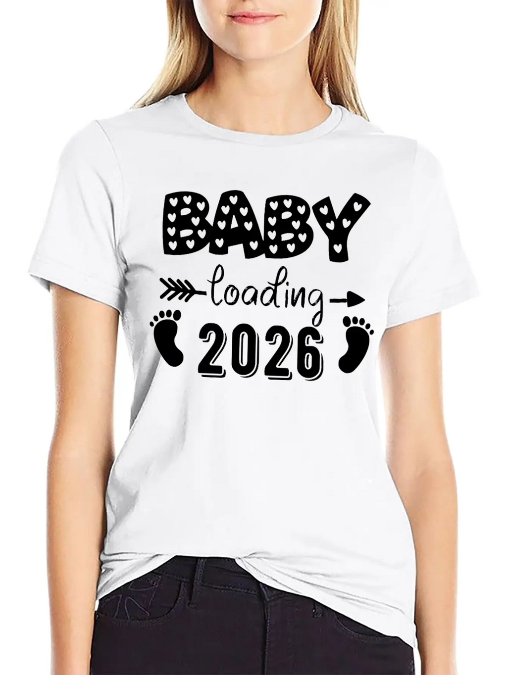 Baby Loading 2026 Hearts And Footprints Basic Graphic T-Shirt – Daily Comfort In Soft Cotton