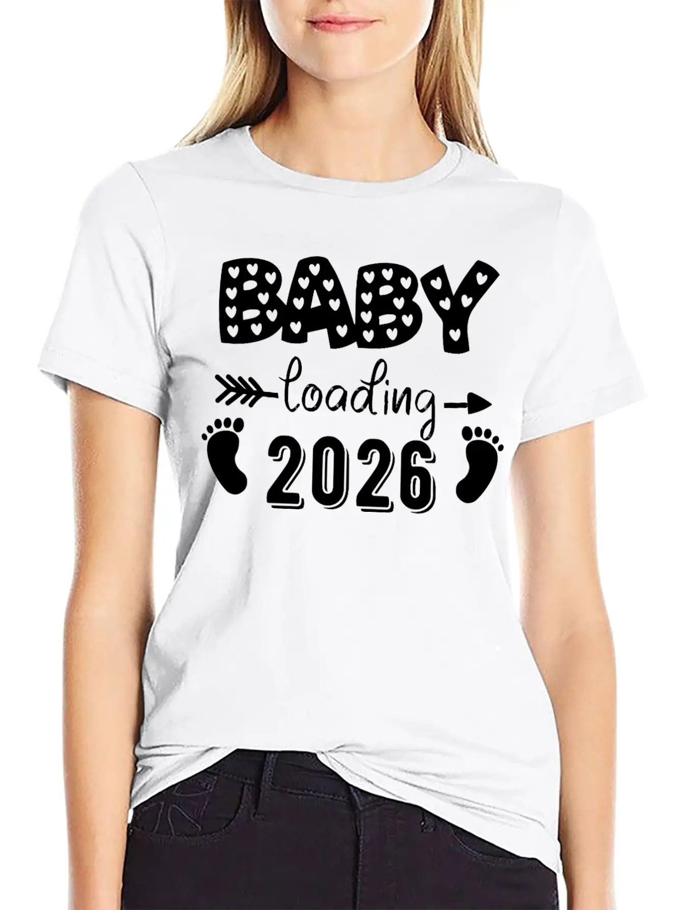 Baby Loading 2026 Hearts And Footprints Basic Graphic T-Shirt – Daily Comfort In Soft Cotton