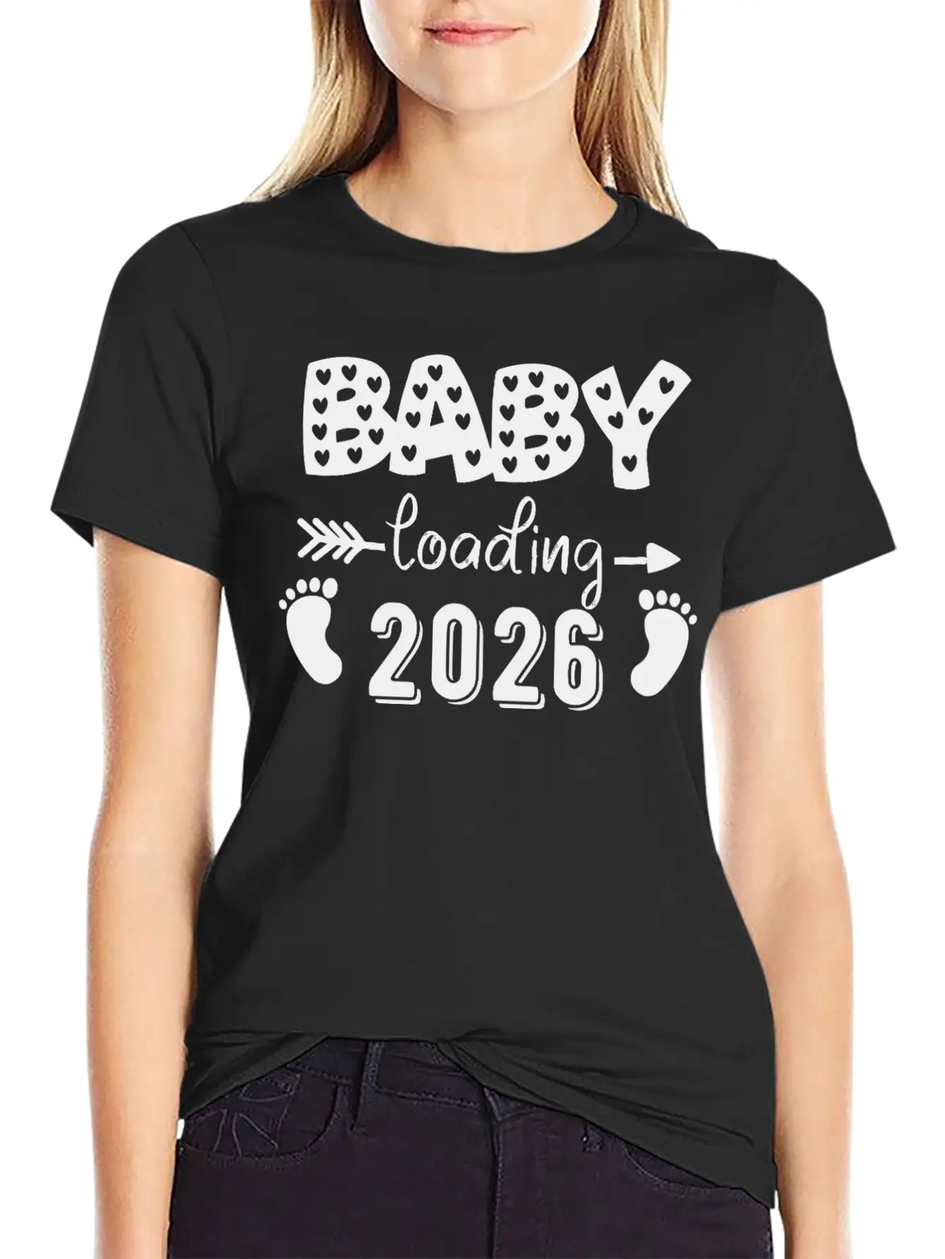 Baby Loading 2026 Hearts And Footprints Basic Graphic T-Shirt – Daily Comfort In Soft Cotton