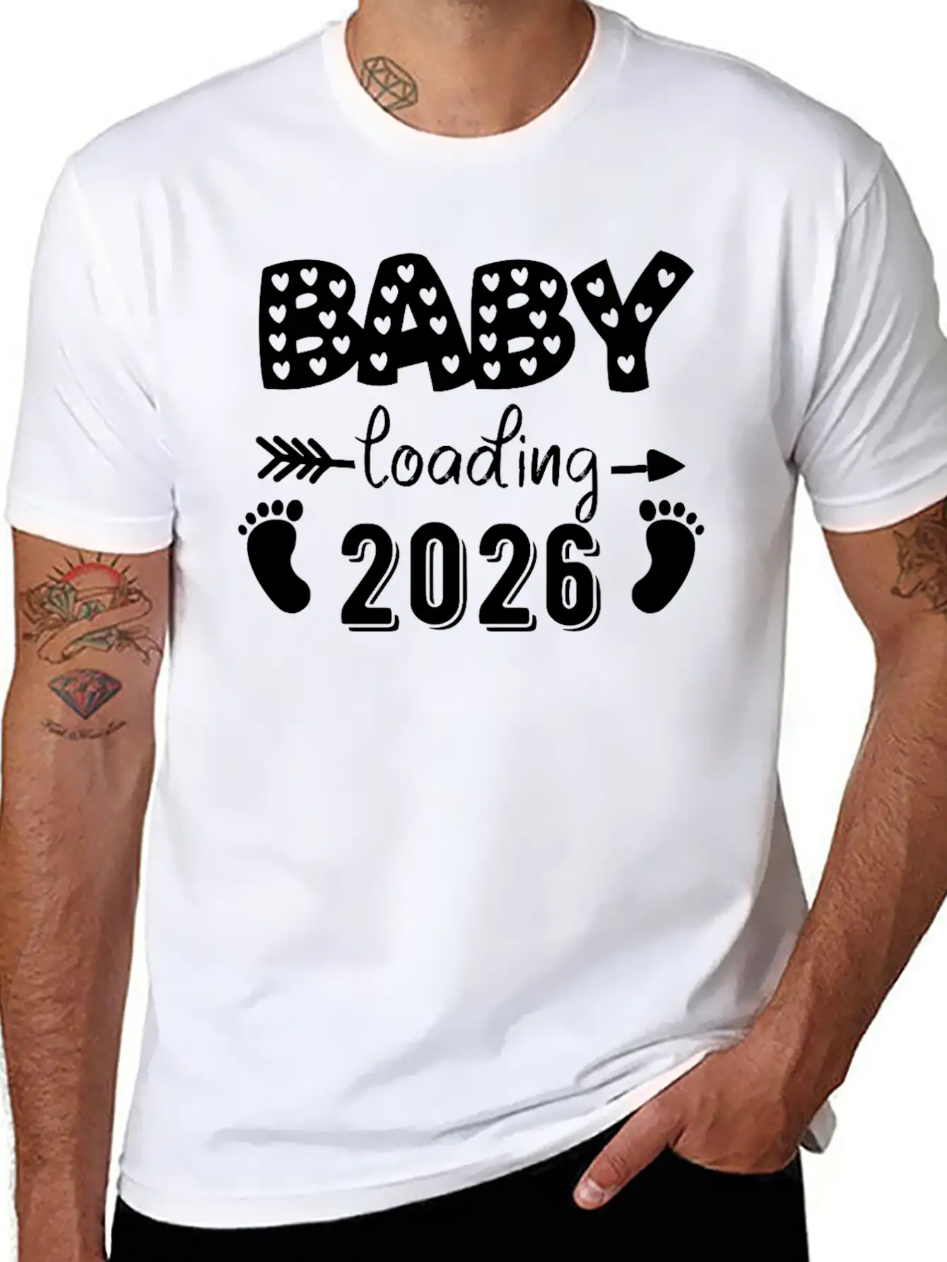 Baby Loading 2026 Hearts And Footprints Basic Graphic T-Shirt – Daily Comfort In Soft Cotton