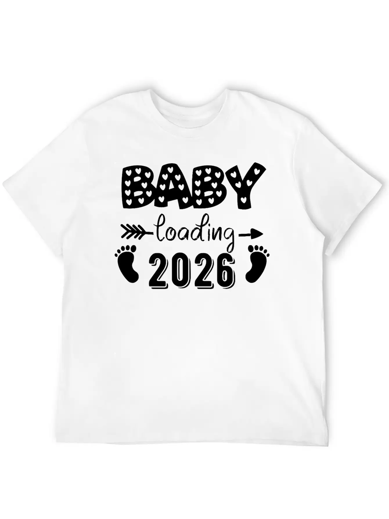 Baby Loading 2026 Hearts And Footprints Basic Graphic T-Shirt – Daily Comfort In Soft Cotton