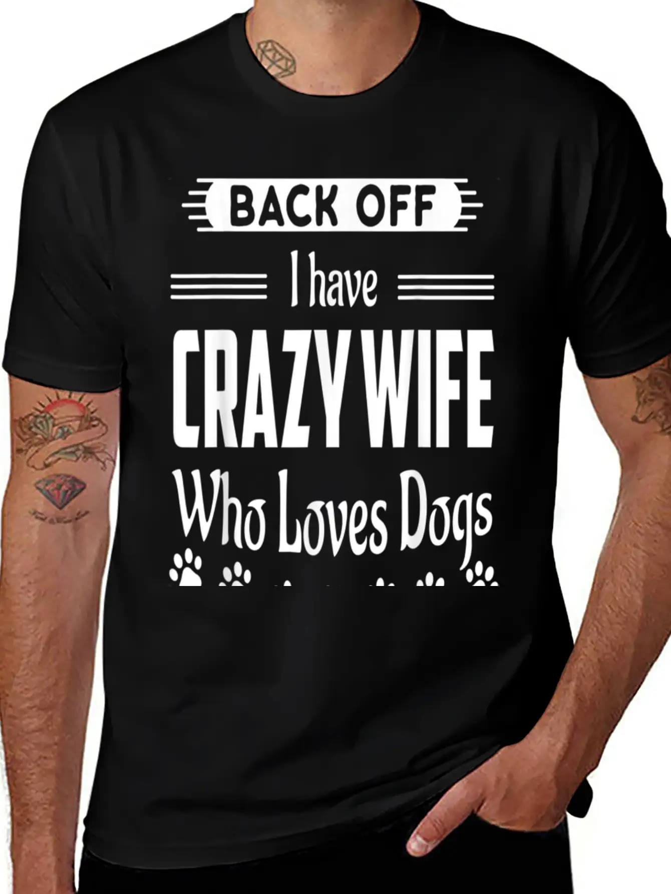 Back Off I Have Crazy Wife Who Loves Dogs Funny Hu Classic Cotton Tee – Unisex Comfort For Any Season