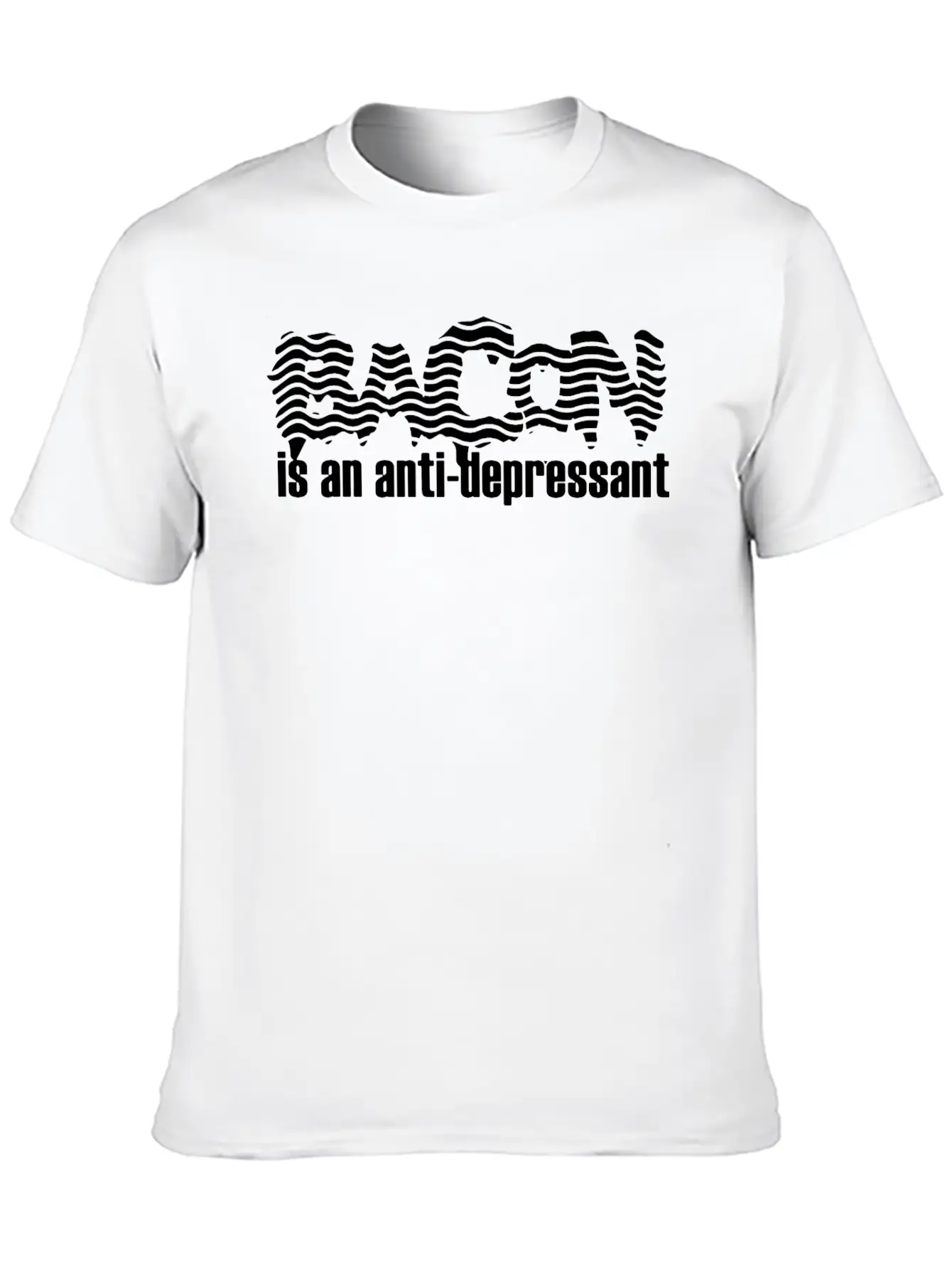 Bacon Is An Ant Depressant Timeless Short Sleeve Tee – Comfy And Minimalist Design