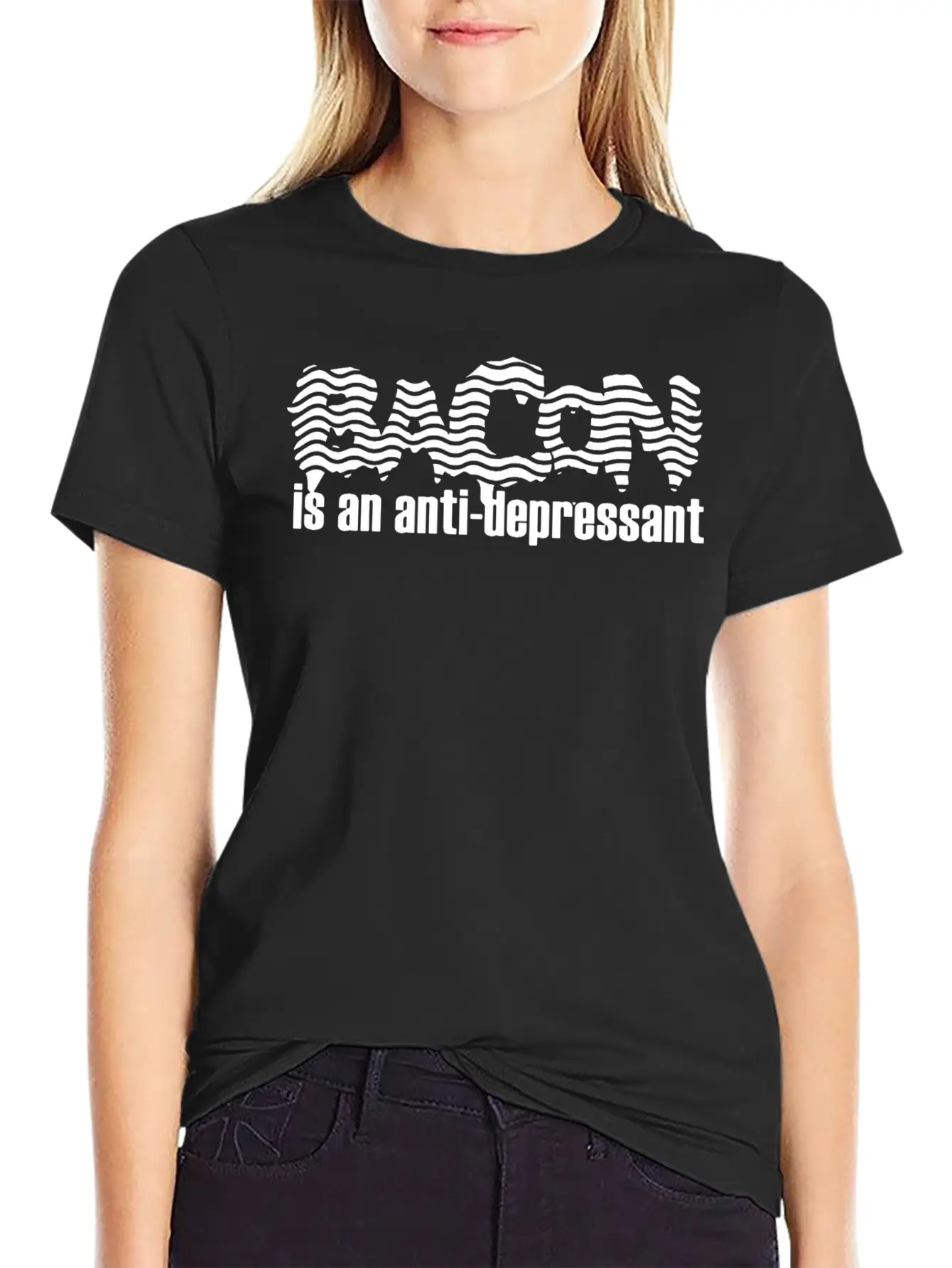 Bacon Is An Ant Depressant Timeless Short Sleeve Tee – Comfy And Minimalist Design