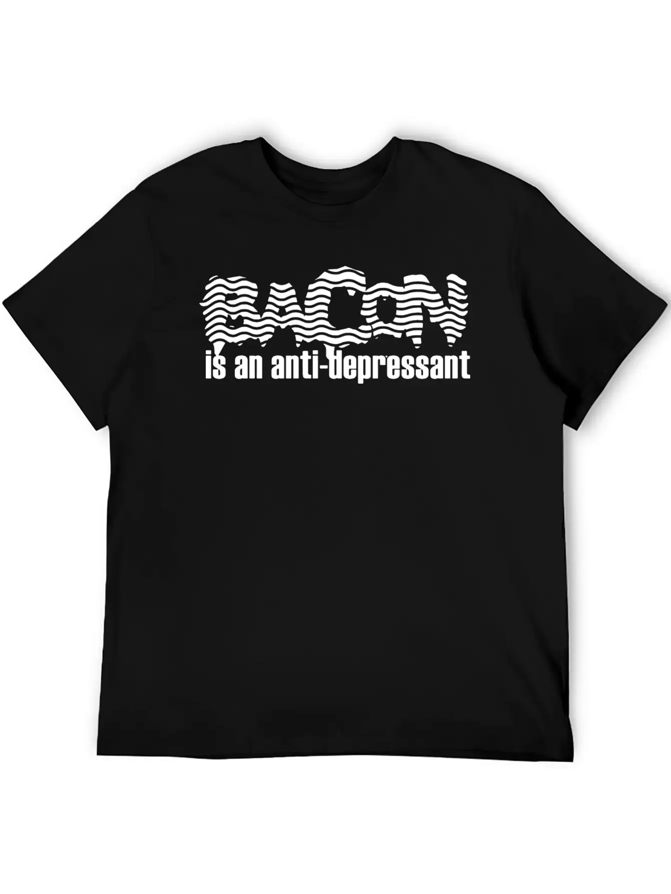 Bacon Is An Ant Depressant Timeless Short Sleeve Tee – Comfy And Minimalist Design