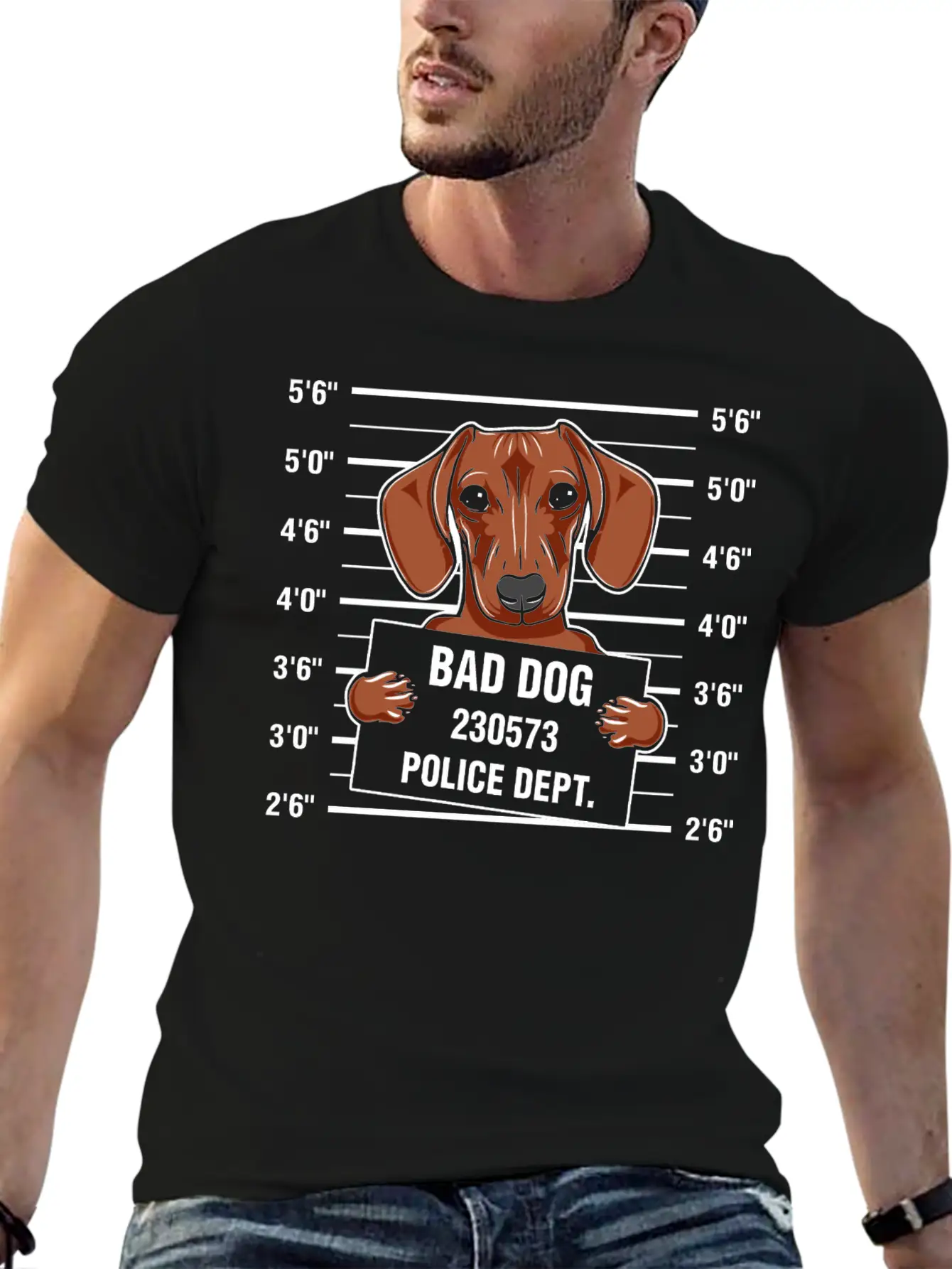 Bad Dog Dachshund Tshirt Basic Graphic T-Shirt – Daily Comfort In Soft Cotton