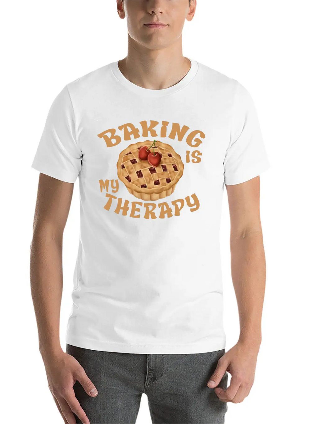 Baking Is My Therapy Breathable Graphic T-Shirt – Perfect For Casual Days