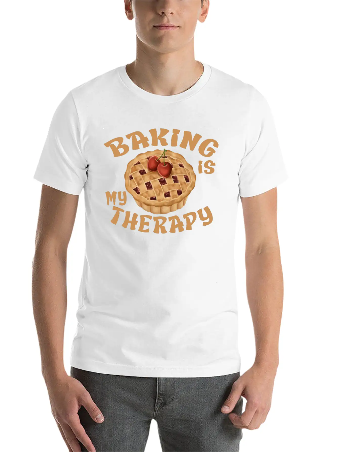 Baking Is My Therapy Breathable Graphic T-Shirt – Perfect For Casual Days