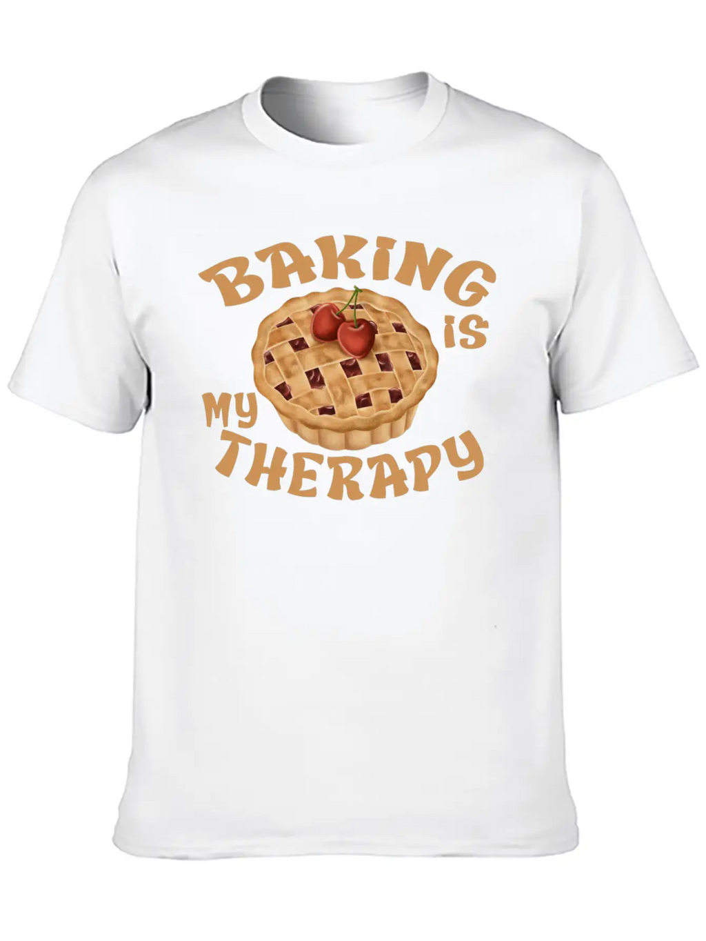 Baking Is My Therapy Breathable Graphic T-Shirt – Perfect For Casual Days