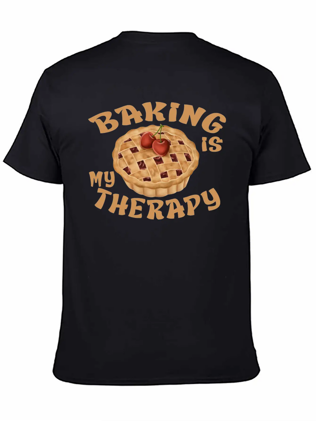 Baking Is My Therapy Breathable Graphic T-Shirt – Perfect For Casual Days
