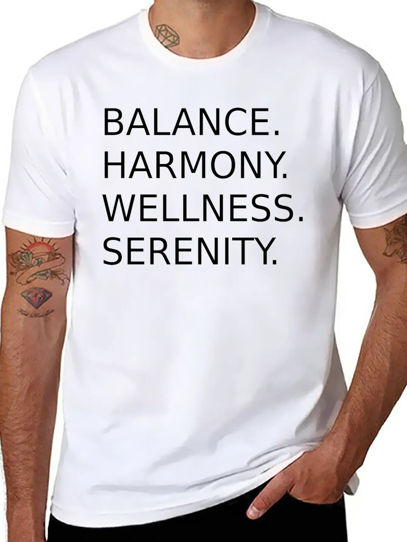 BALANCE, HARMONY, WELLNESS, SERENITY Basic Graphic T-Shirt – Daily Comfort In Soft Cotton