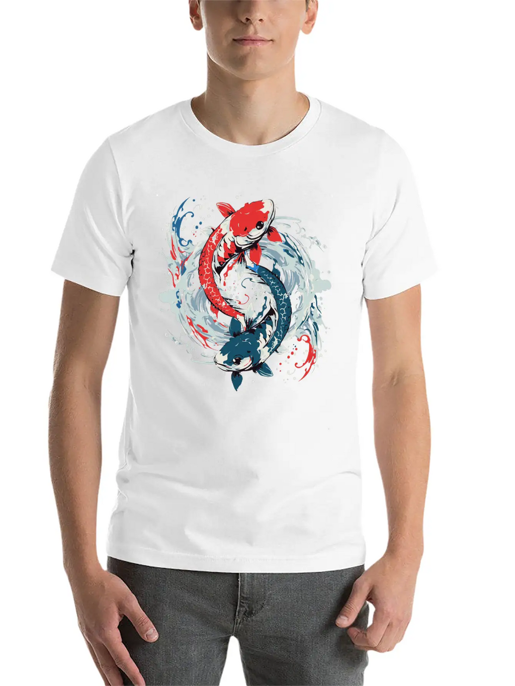 Balance Themed T Shirt Design Creator With Fish Essential Cotton Tee For Daily Outfits – Unisex Style