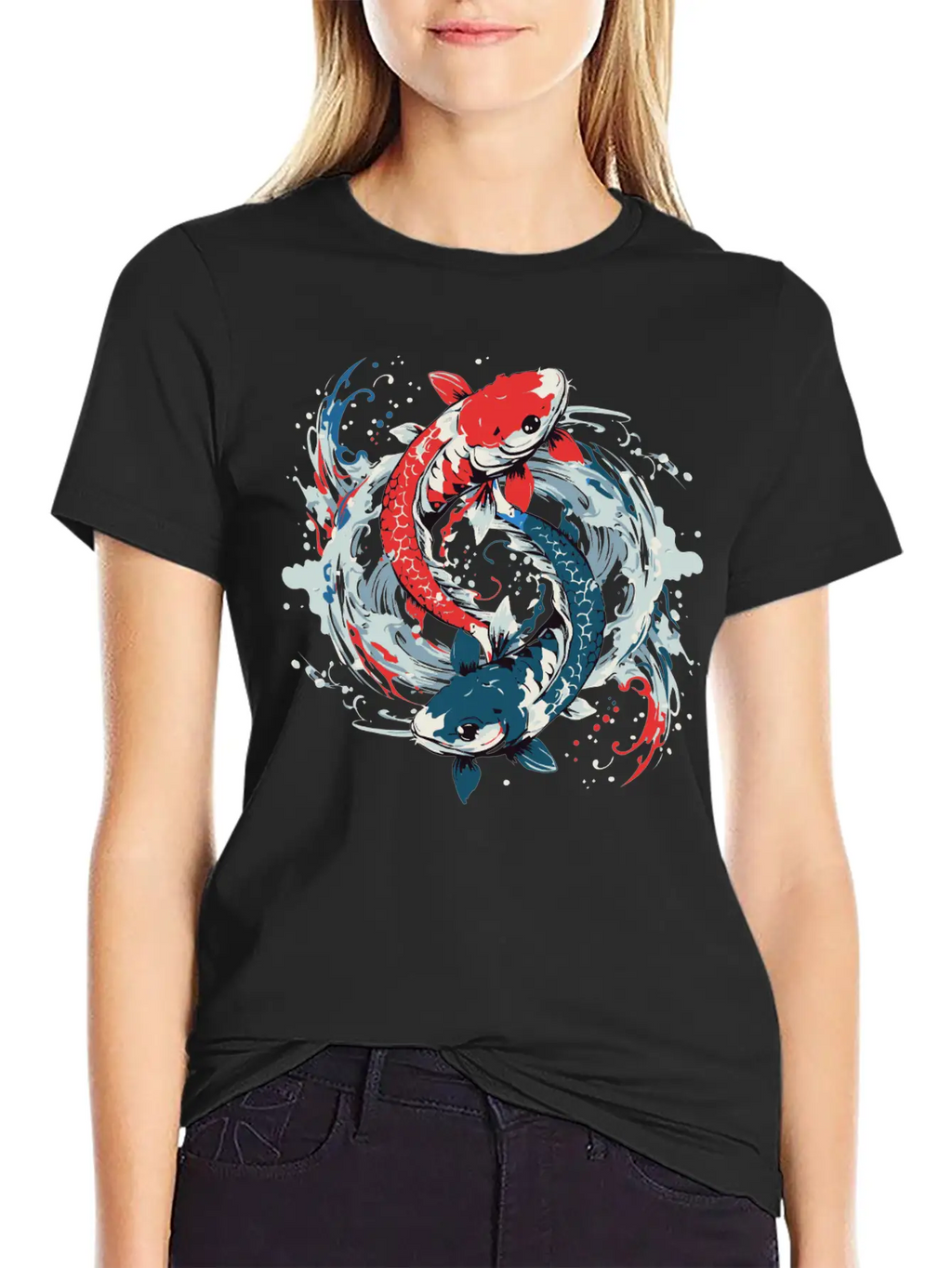 Balance Themed T Shirt Design Creator With Fish Essential Cotton Tee For Daily Outfits – Unisex Style