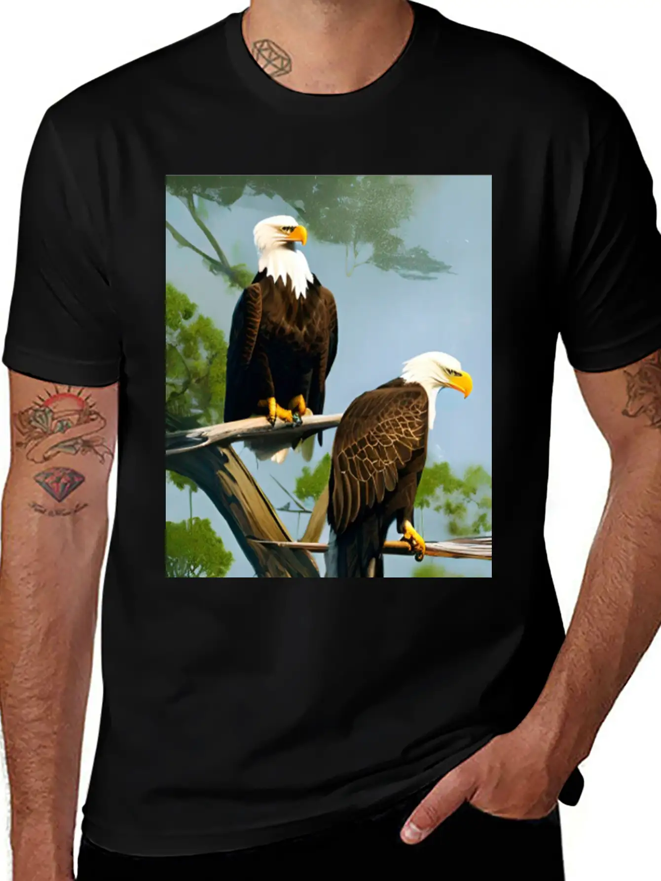 Bald Eagles Breathable Graphic T-Shirt – Perfect For Casual Days
