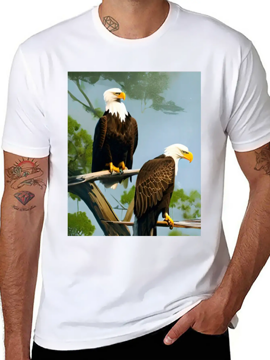 Bald Eagles Breathable Graphic T-Shirt – Perfect For Casual Days