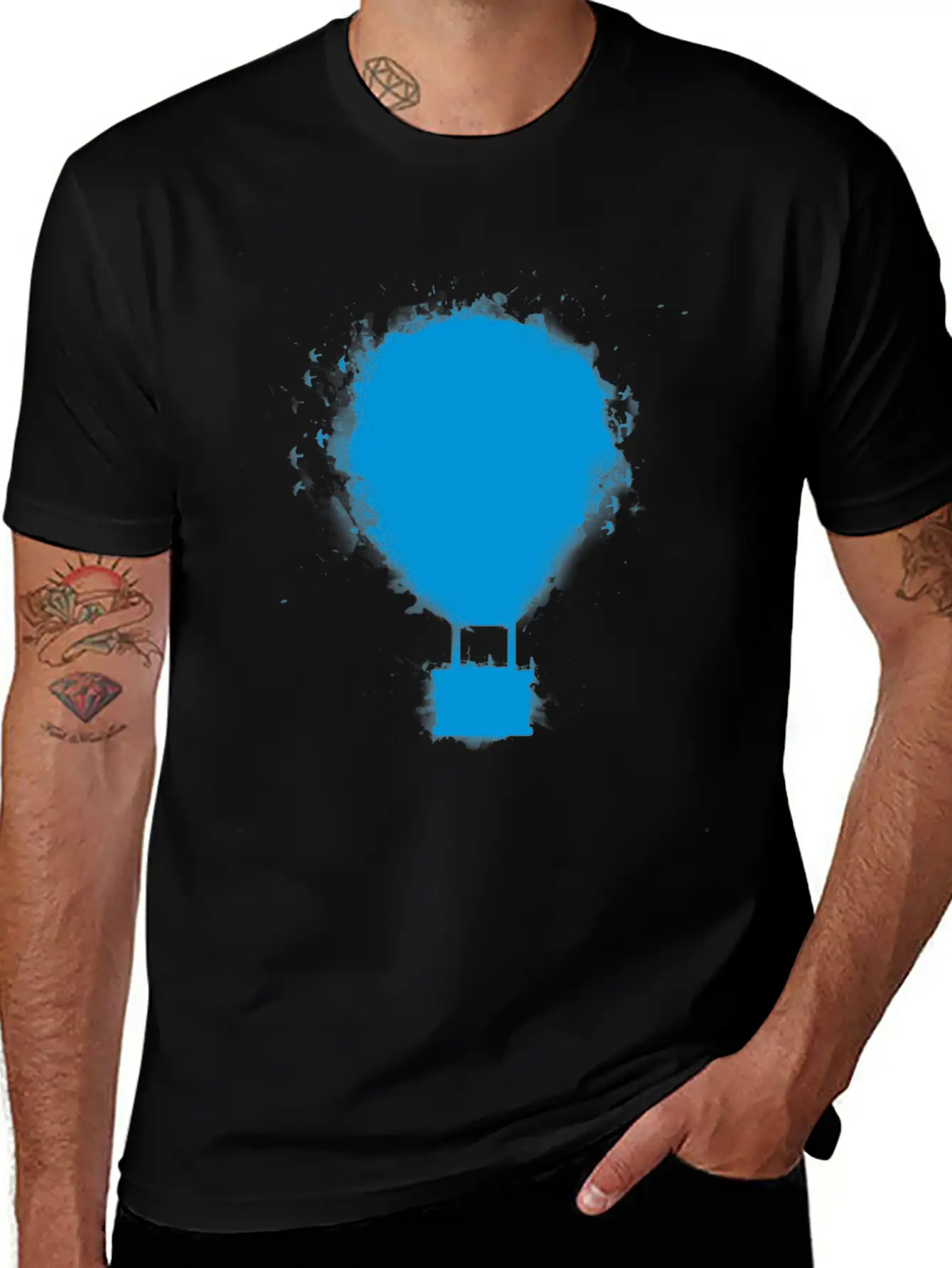 Balloon Blue Essential Cotton Tee For Daily Outfits – Unisex Style