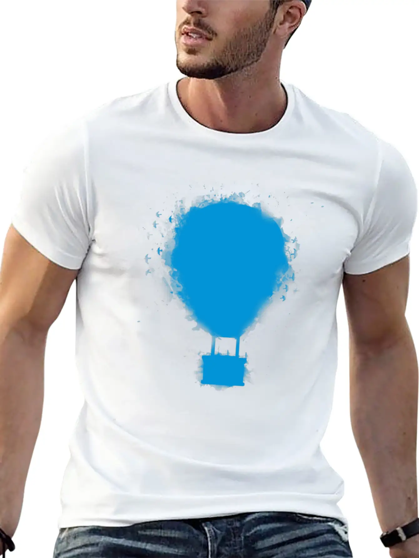 Balloon Blue Essential Cotton Tee For Daily Outfits – Unisex Style