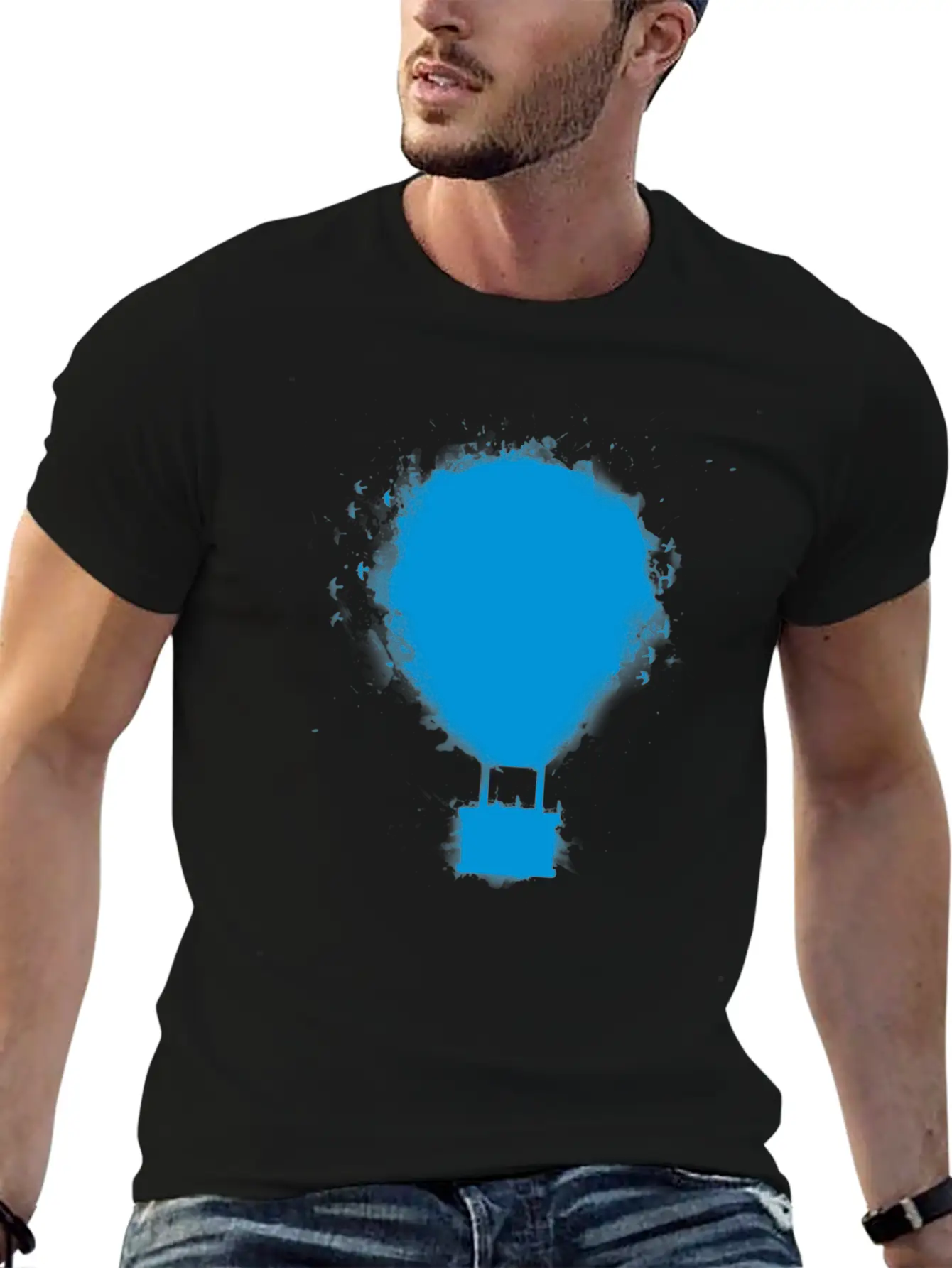 Balloon Blue Essential Cotton Tee For Daily Outfits – Unisex Style