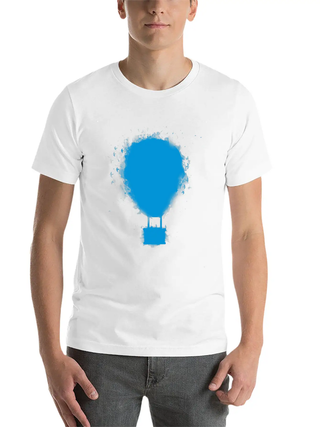 Balloon Blue Essential Cotton Tee For Daily Outfits – Unisex Style