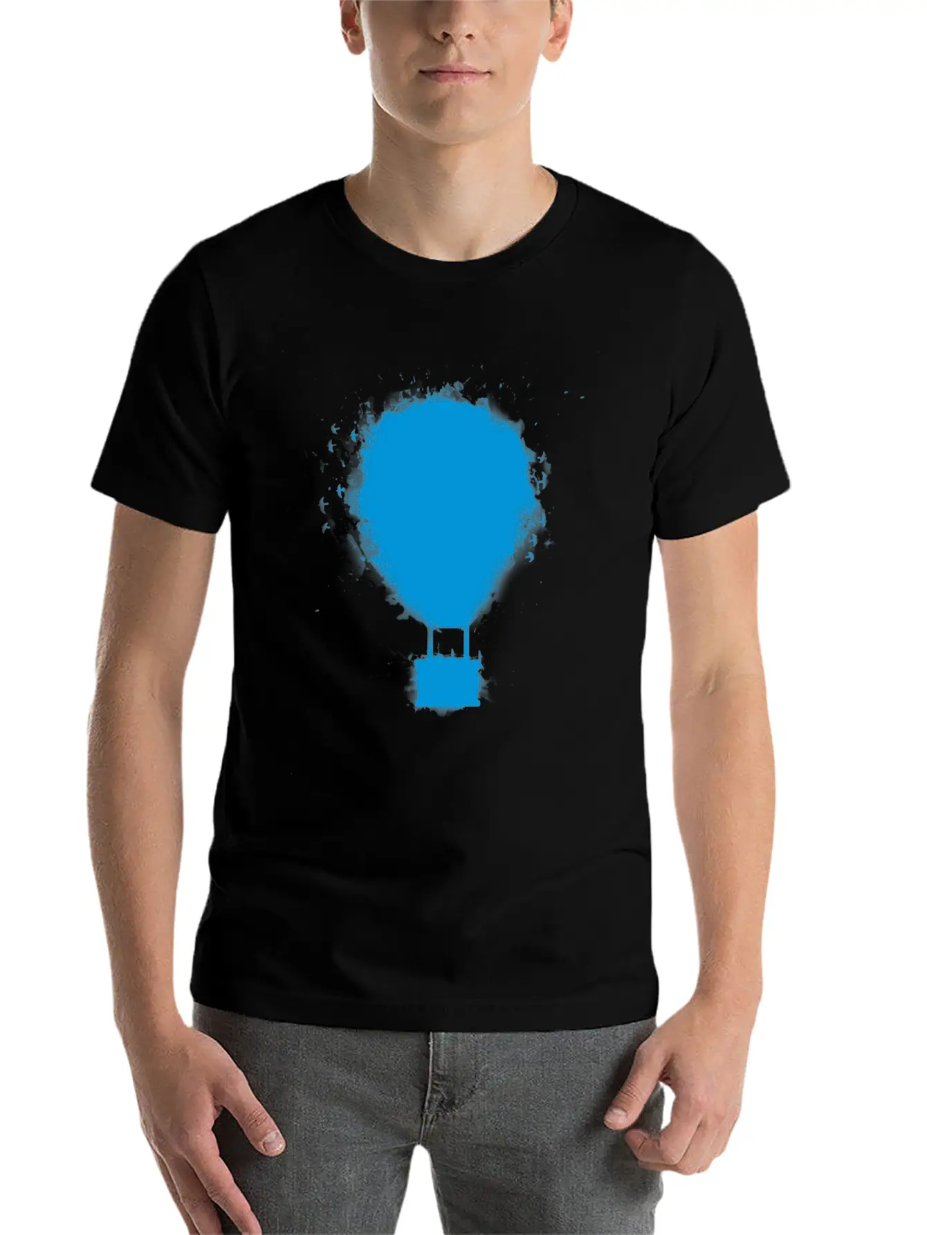 Balloon Blue Essential Cotton Tee For Daily Outfits – Unisex Style