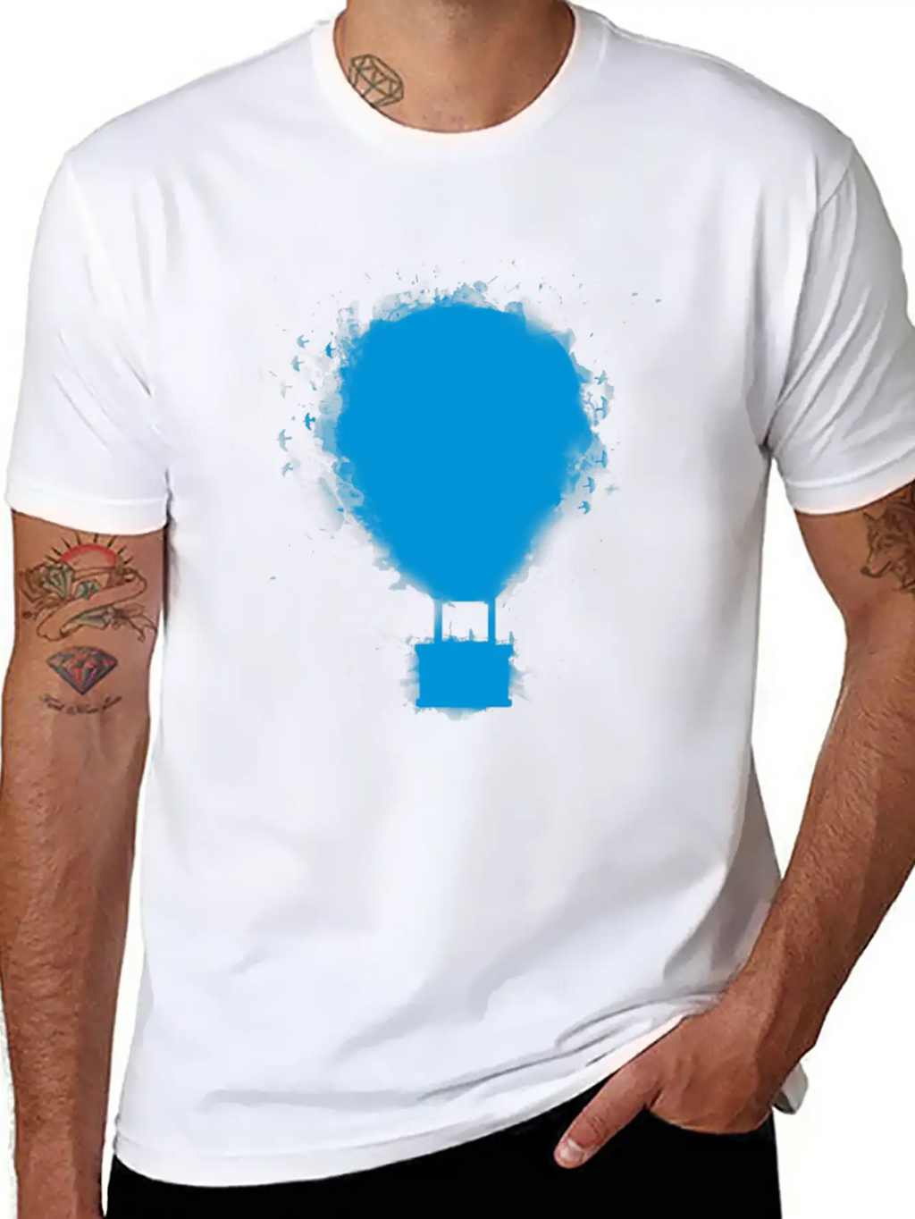 Balloon Blue Essential Cotton Tee For Daily Outfits – Unisex Style