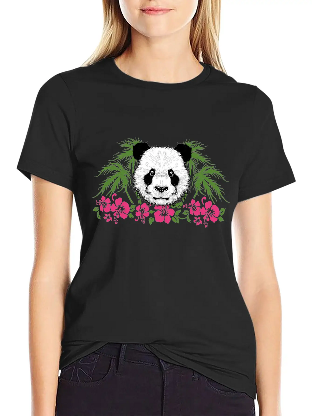 Bamboo Panda Panda Harbor Panda Head Girl Outfit Breathable Soft Cotton T-Shirt – Timeless Casual Look