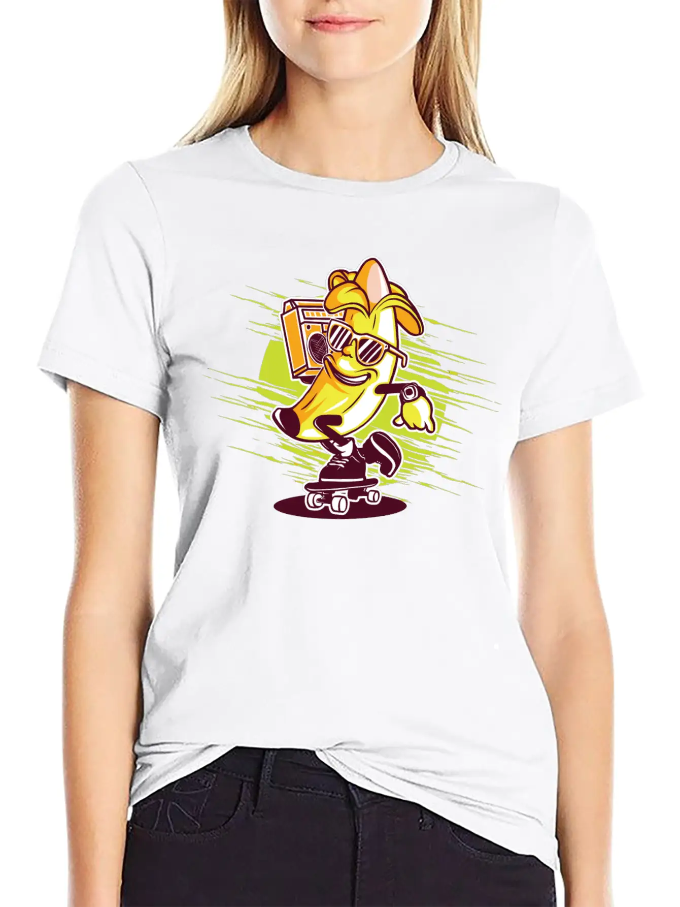 Banana Skateboard Music Classic Cotton Tee – Unisex Comfort For Any Season