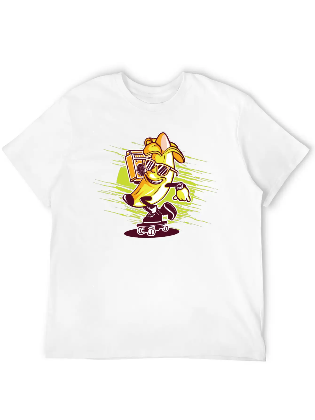 Banana Skateboard Music Classic Cotton Tee – Unisex Comfort For Any Season