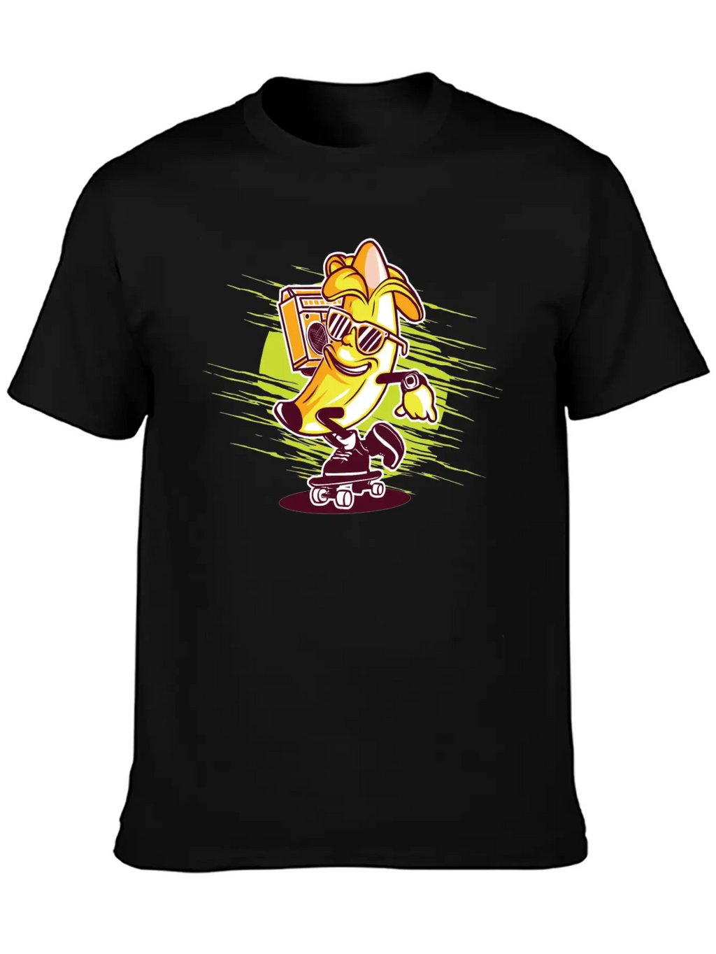 Banana Skateboard Music Classic Cotton Tee – Unisex Comfort For Any Season